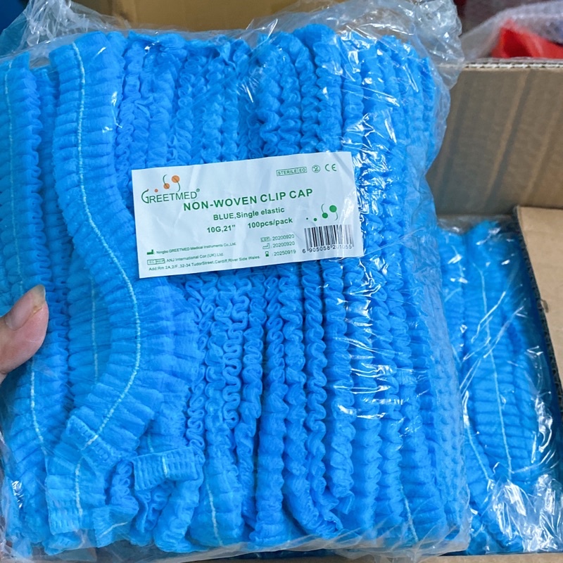 Bao tóc xếp/ Con sâu ( Bọc 100 cái), Nón con sâu, Nón giấy y tế