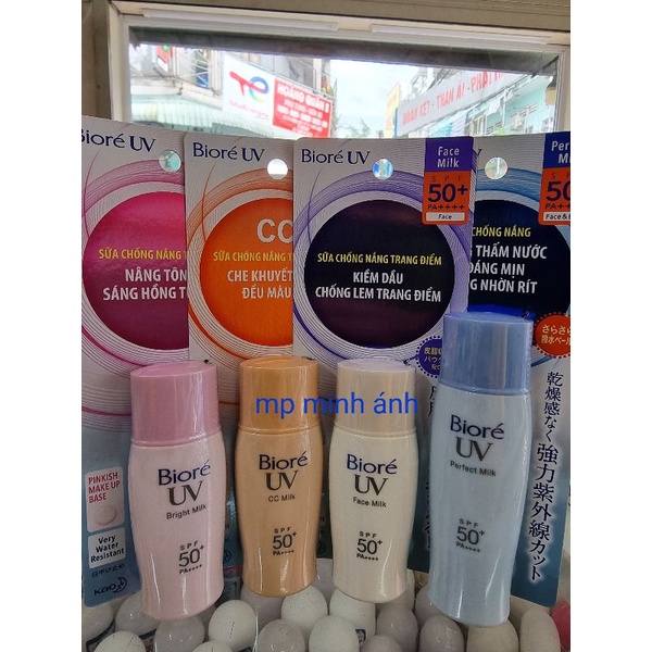 chống nắng biore UV SPF 50+ PA++++ shop có sẵn 4 màu [ chuẩn cty ]