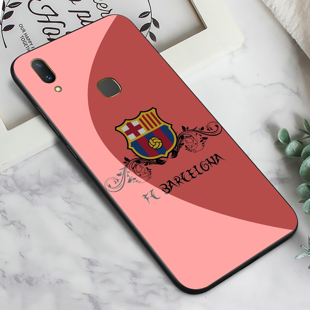 Ốp Điện Thoại Mặt Kính Cường Lực Hình Fcb Barcelona Cho Vivo Y55 Y55S Y67 Y69 Y71 Y79 Y81 Y81S Y30 Y50 V5 V7 Plus A44