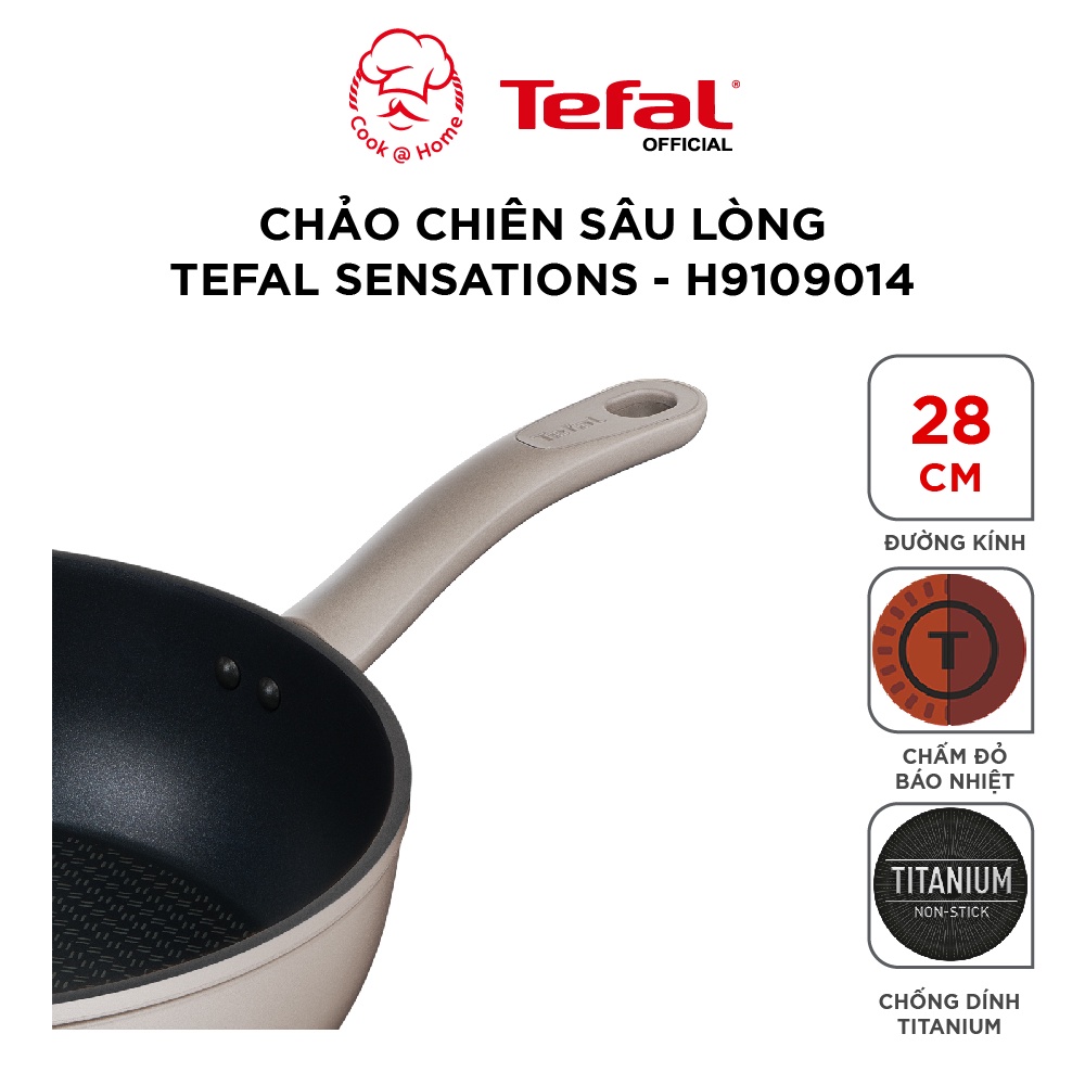 Chảo chiên sâu lòng Tefal Sensations size 28cm - H9109014