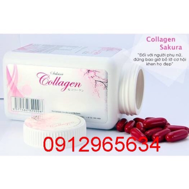 Viên uống Collagen Sakura nhập khẩu từ Nhật Bản bổ sung dinh dưỡng cho phụ nữ đẹp da đẹp dáng khoẻ mạnh trắng da 120v