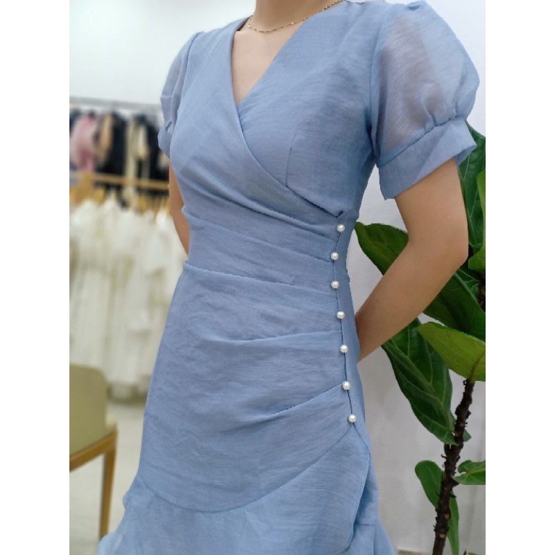 [FREESHIP - HÀNG LOẠI 1]ĐẦM DỰ TIỆC CỔ CHÉO CLARA ĐÍNH HẠT SANG CHẢNH | BigBuy360 - bigbuy360.vn