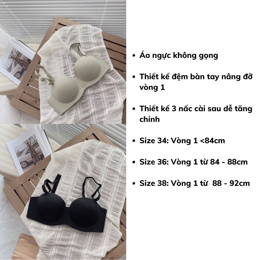 Áo ngực su nữ không gọng nâng ngực, áo lót nữ đệm bàn tay DOPICO A820