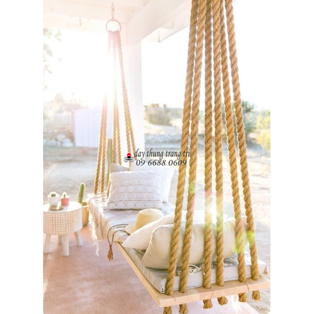 Dây thừng 14mm, dài 5m, dây thừng trang trí, dây thừng decor, đồ cào móng mèo, handmade, dây day, 14 ly, giường treo