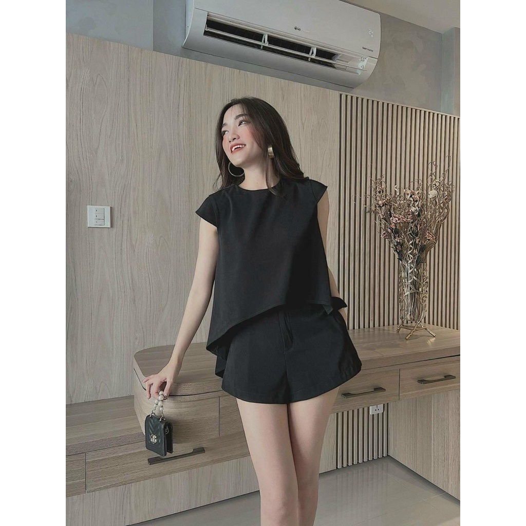S28 set lụa cộc đuôi thuyền xòe dưới