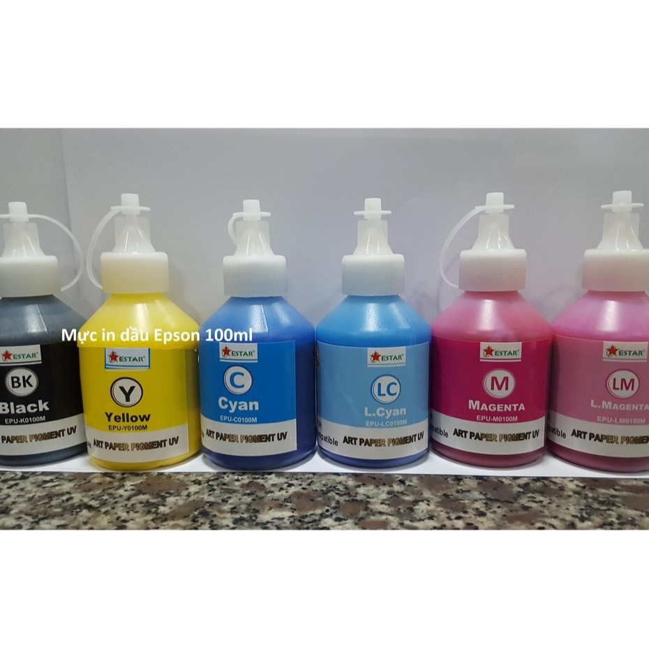 Mực in màu epson - Mực dầu Estar Pigment uv 100ml dùng cho máy in phun màu Epson T50 / T60 / L310 / L805