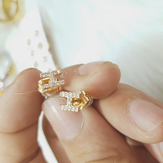 (Không phai màu) Bông Tai Kiểu Chữ H Vonfram Cao Cấp-Dùng lâu dài tắm rửa thoải mái không phai màu