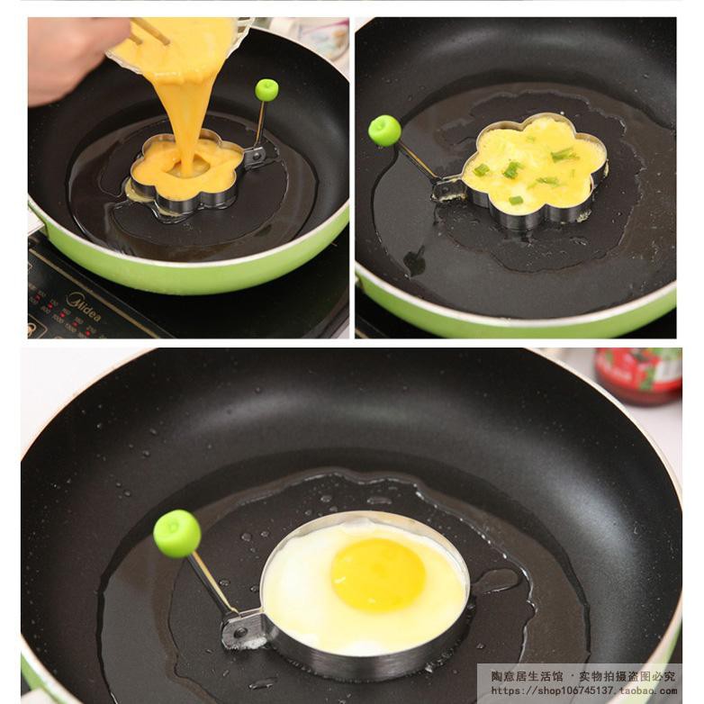 Khuôn Chiên Trứng Cho Nhà Bếp Chất Liệu Thép Không Gỉ Có Tay Cầm Nhựa Chống Bỏng Tiện Lợi | BigBuy360 - bigbuy360.vn