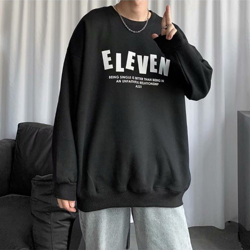 Áo Hoodie Tay Dài Cổ Tròn Dáng Rộng Thời Trang Xuân Thu Cho Nam 2021