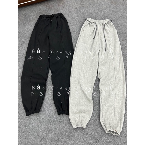 Quần Jocgger Nỉ Bo Chân Buộc Dây Eo Unisex Form Rộng- Quần Bom Cạp Chun Phong Cách Thể Thao Dễ Mặc