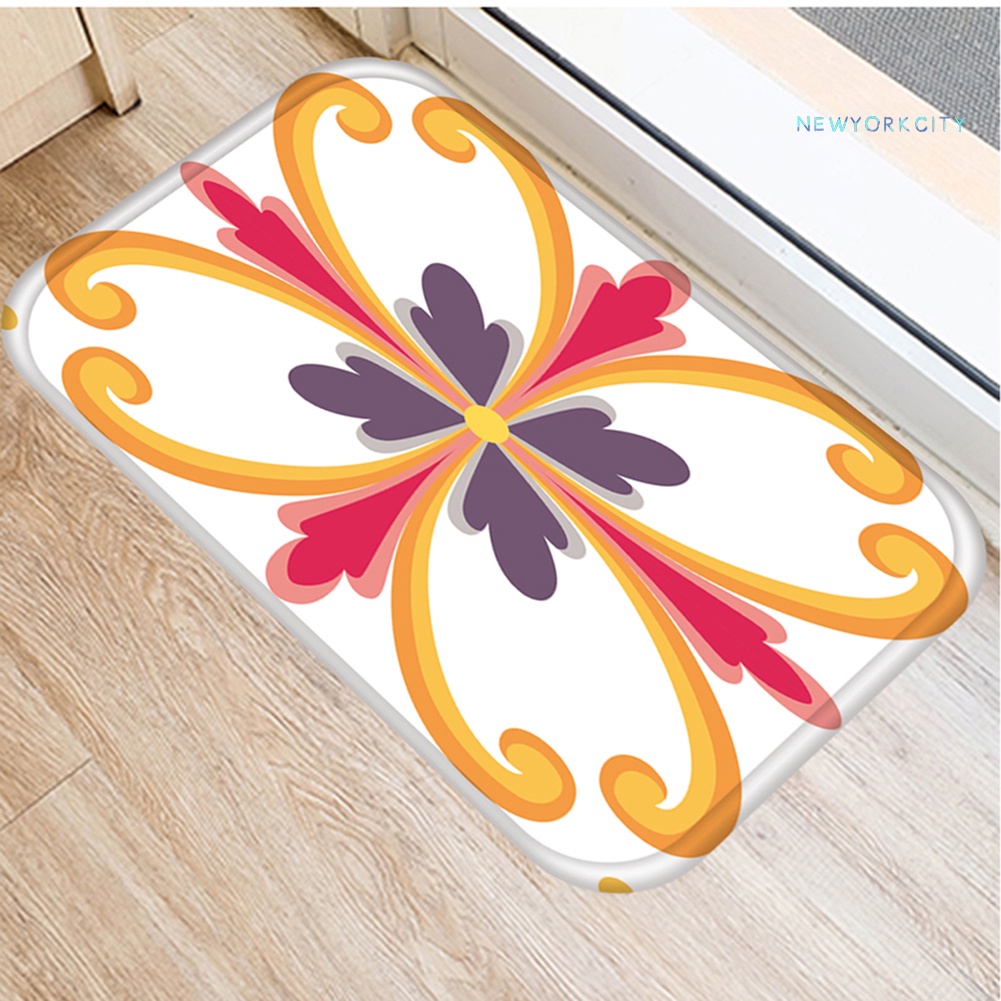 Thảm lót cửa chùi chân Chống Trượt Hình Hoa Nhiều Màu Sắc
