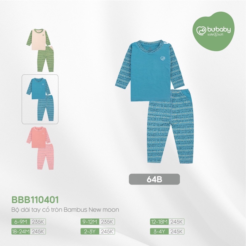 Bu baby - Bộ dài tay cổ tròn Bambus NewMoon BBB110401