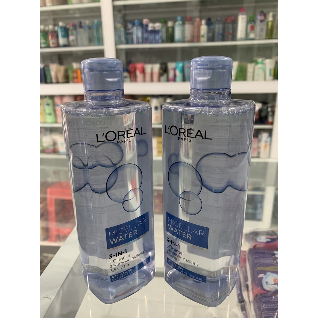 Nước Tẩy Trang Loreal 3 In 1 Micellar Làm Tươi Mát Da 400ml (Refreshing)