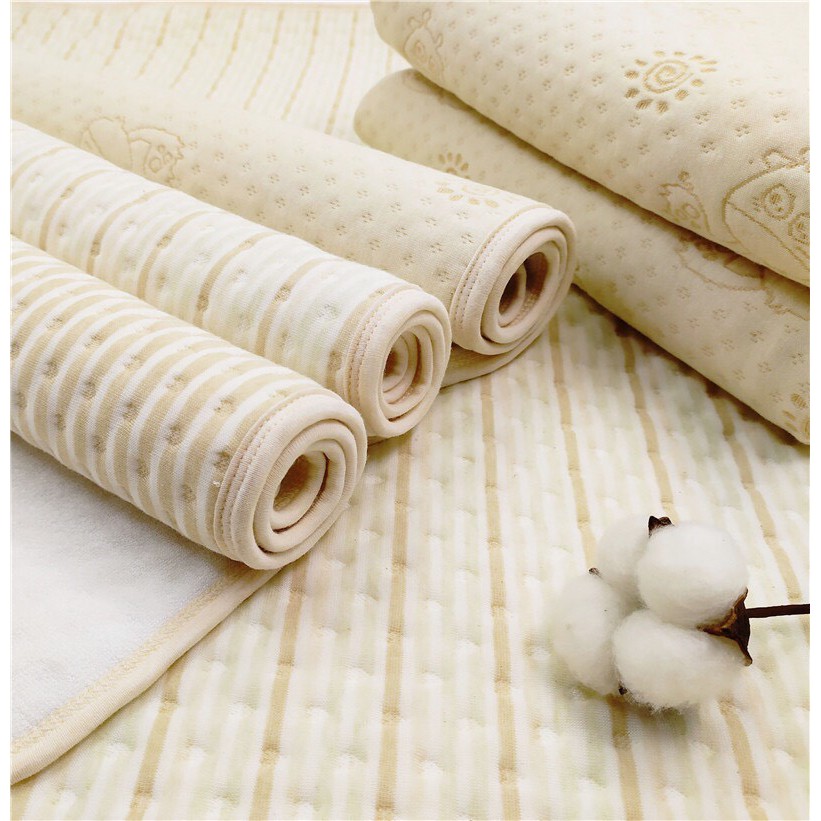 TẤM LÓT CHỐNG THẤM ORGANIC CHO BÉ 100% COTTON HỮU CƠ TỰ NHIÊN (Cỡ 40x60cm, 70x90cm, 70x120cm, 100x120cm)