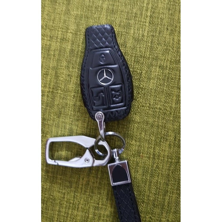 Bao da chìa khóa xe ô tô Mercedes màu đen hàng cao cấp loại đẹp M1