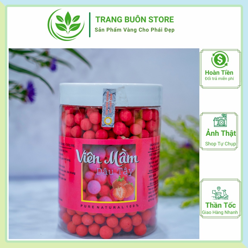 viên mầm đậu nành tăng vòng 1 kẹo mầm sâm tố nữ viên mầm mix vị dâu tây hộp 500gr MICAlATE VDT01