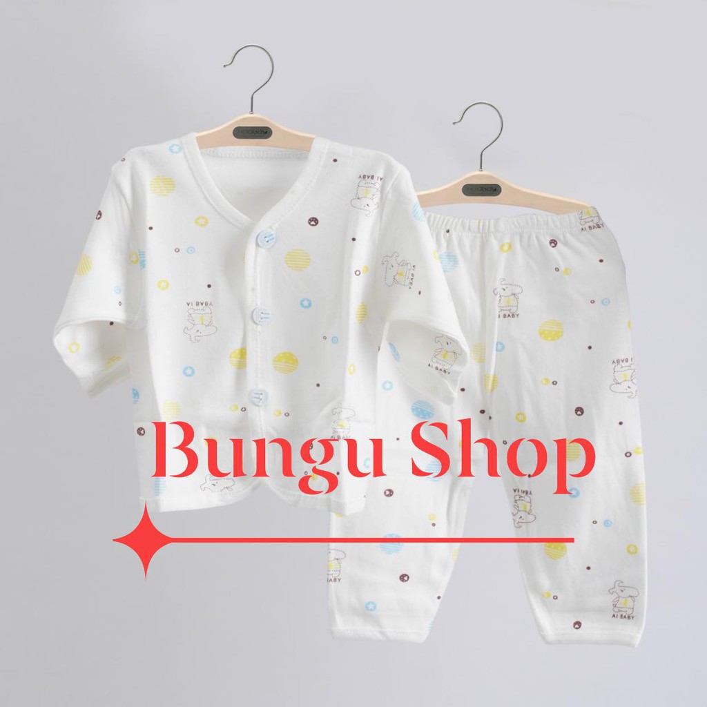 🔥FREESHIP🔥 Bộ quần áo sơ sinh cotton dài tay cho bé trai, bé gái xuất Nhật - Bungu Shop