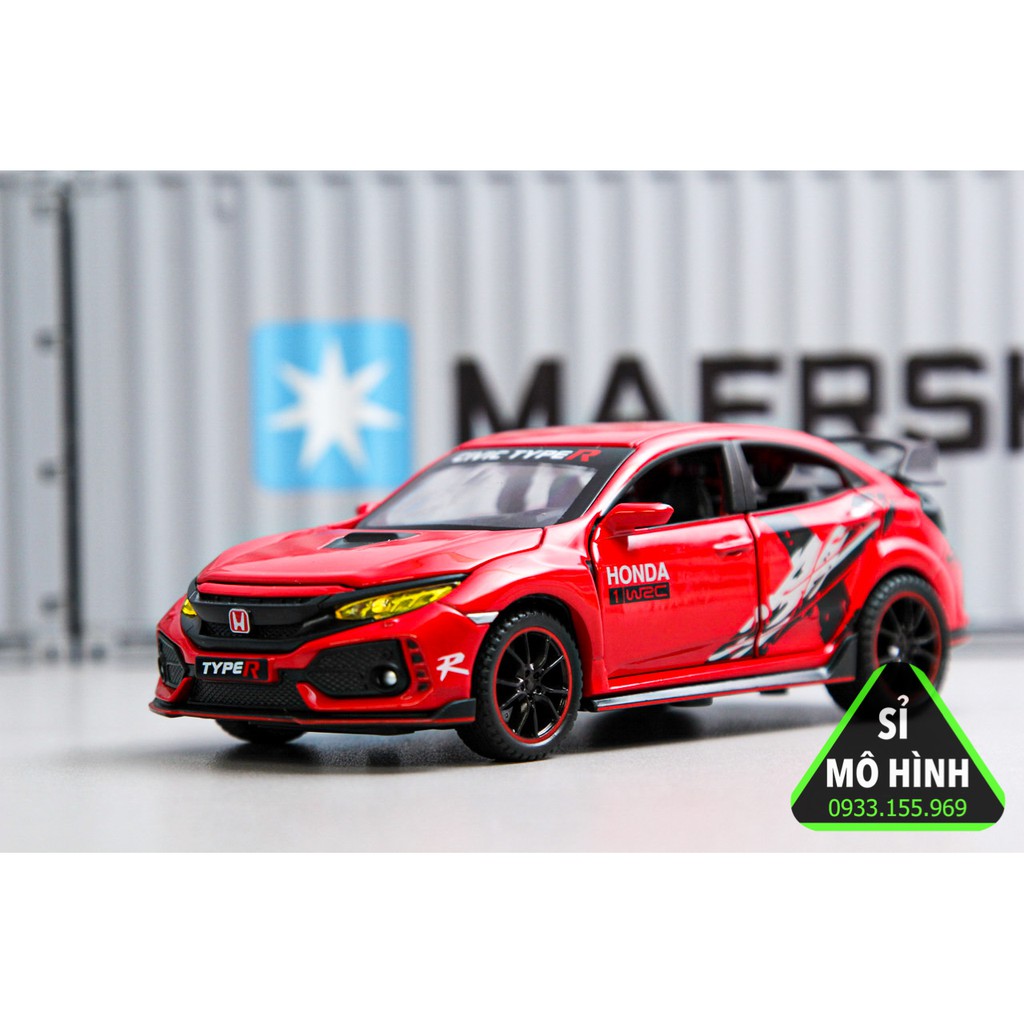 [ Sỉ Mô Hình ] Mô hình xe dân dụng Honda Civic Type R mở hết cửa tuyệt đẹp 1:32 Đỏ