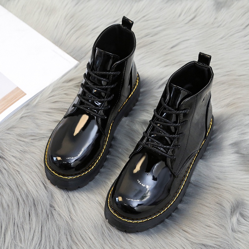 Giày boot Martin IELGY màu đen đế dày thời trang cho nữ