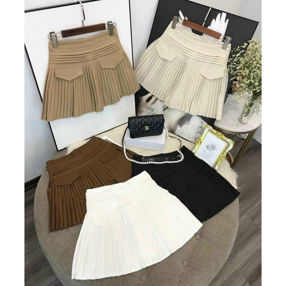 Chân Váy Lưng Cao Xếp Ly Nhỏ Màu Be Hàng Loại 2 Freeship,Chân Váy Ngắn Xếp Ly Cao Cấp Có Quần Trong Dày Dặn Siêu Xinh | BigBuy360 - bigbuy360.vn