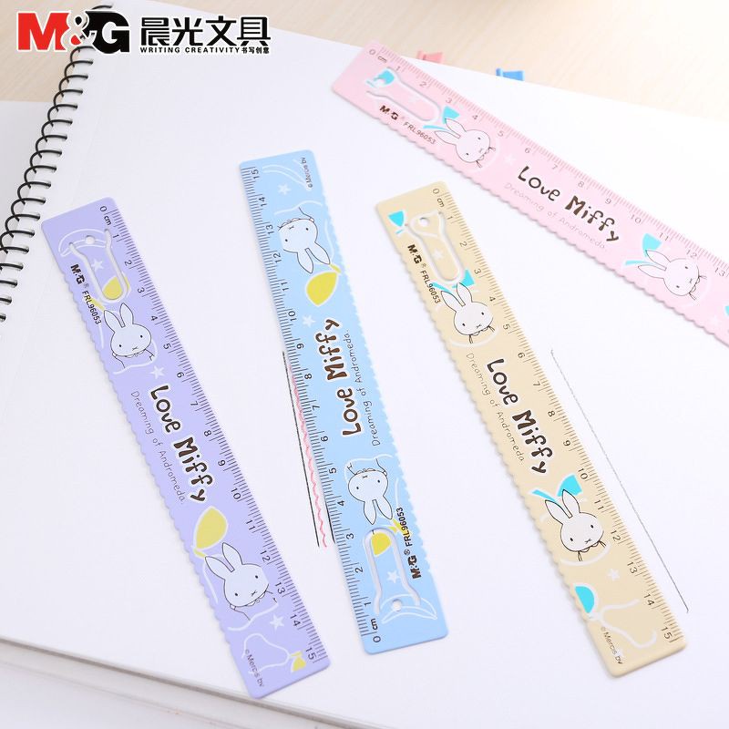 Thước nhôm Miffy ARL96053 siêu dễ thương, cực kỳ bền và chính xác dễ sử dụng của M&amp;G