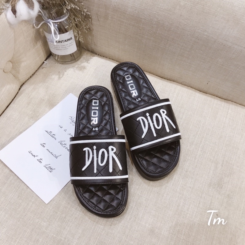 Dép dior quai ngang trần chỉ
