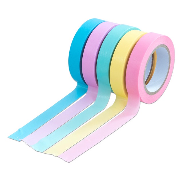 Lẻ cuộn washi tape Basic băng keo màu trơn dán sổ trang trí bullet journal 7-9mmx3m gocnhocuaco VPP0321