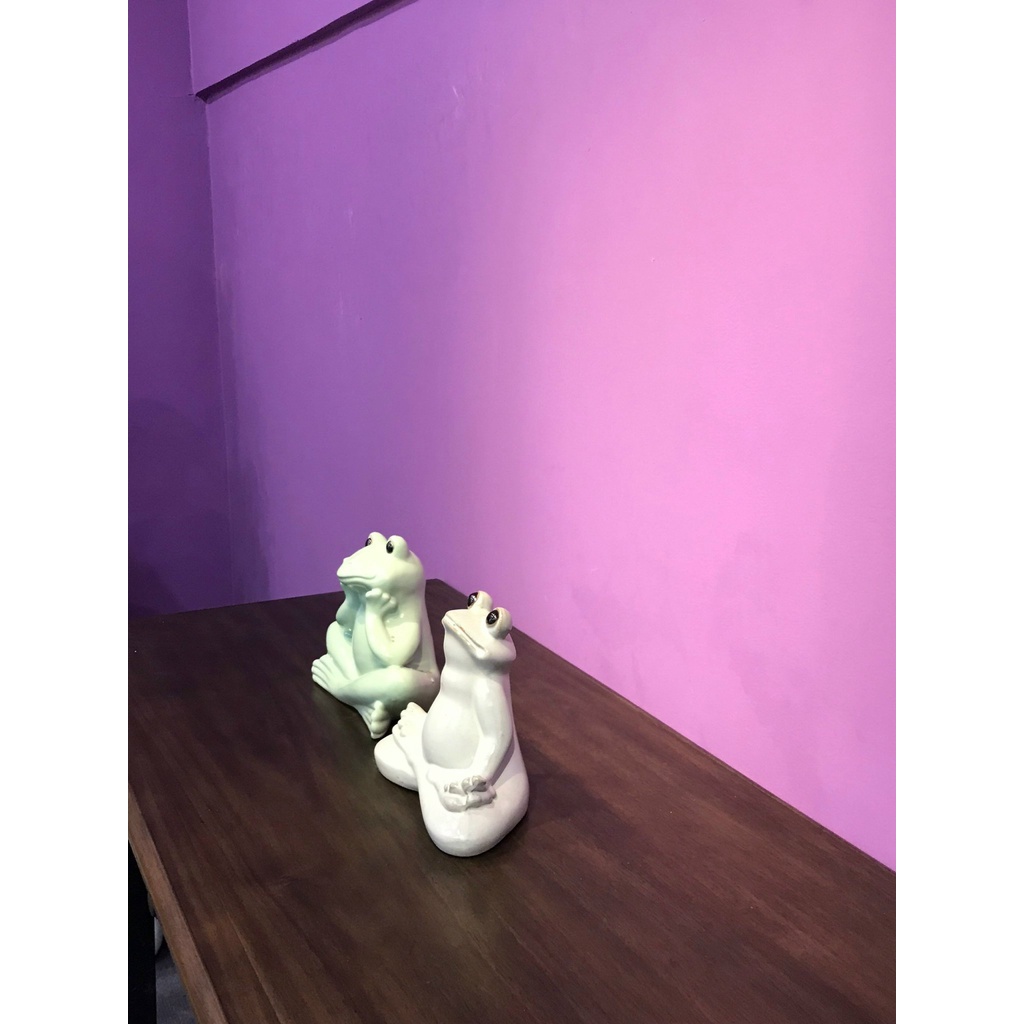 Đồ gốm sứ trang trí nhà cửa, sân vườn: ếch con tập yoga