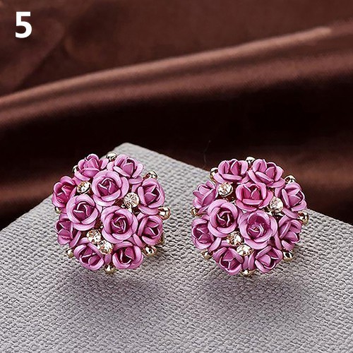 Khuyên tai hình hoa hồng thời trang nữ tính