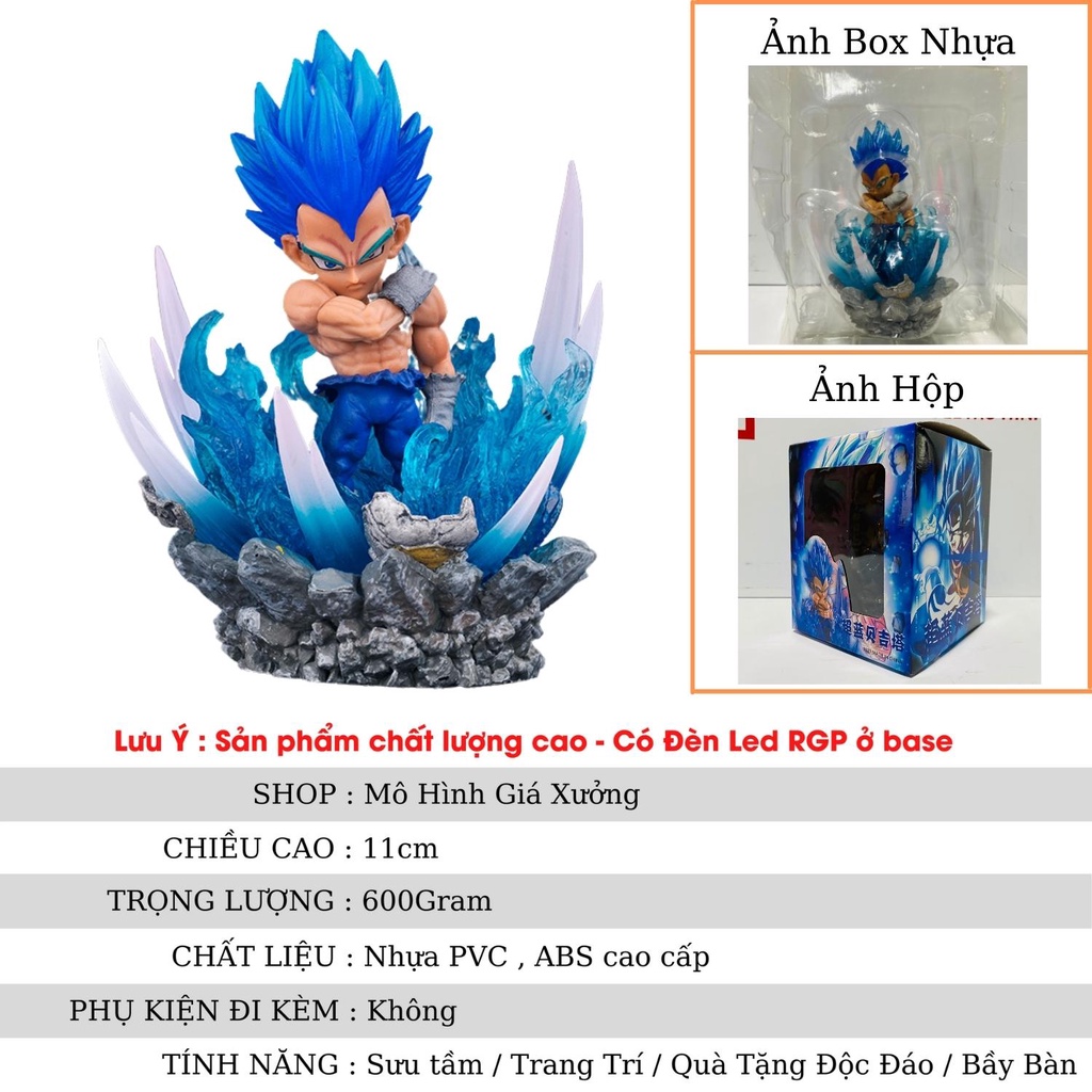 Mô hình Dragon Ball Vegeta Super Saiyan Có Đèn Led  - Cao 11cm mô hình figure 7 viên ngọc rồng giá xưởng