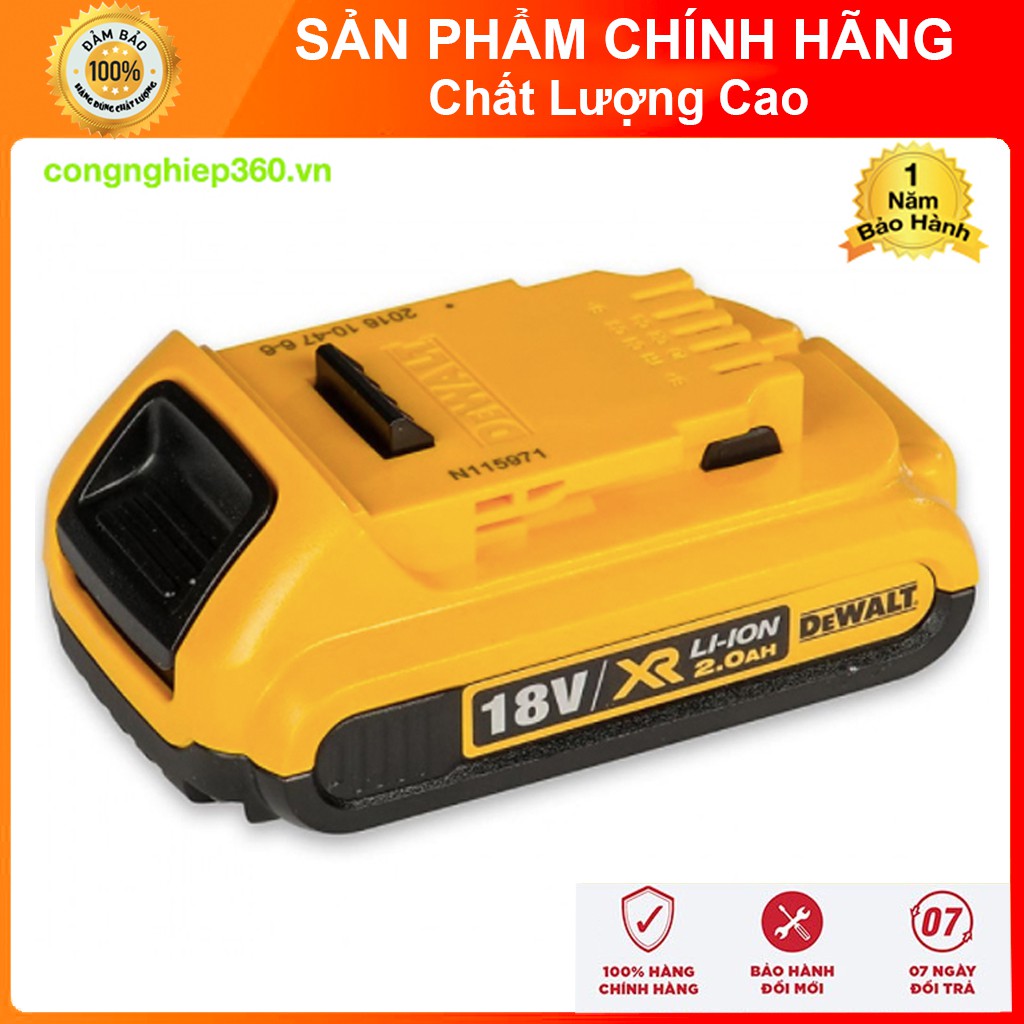 Pin Dewalt 18V- 2Ah . Bảo hành chính hãng 1 năm