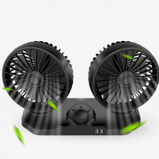 Quạt Đôi 12v Cho Ô Tô Xe Hơi 14in 2 Cổng Sạc Usb