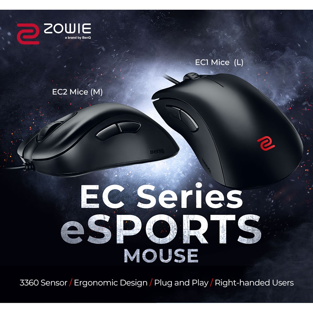 Chuột BenQ ZOWIE EC1 - 3360 Sensor chuyên eSports Gaming FPS - Cỡ lớn (PUBG, CS:GO, Fortine...)