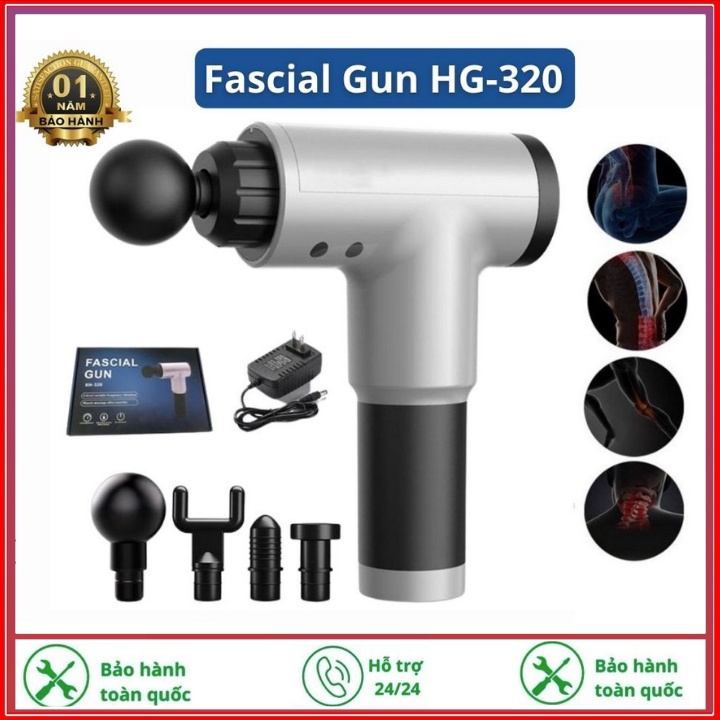 Máy massage cầm tay máy đấm lưng 6 chế độ Fascial HG-320,Súng massage cổ vai gáy mini chiều chế độ,Đa năng-BH 12 Tháng