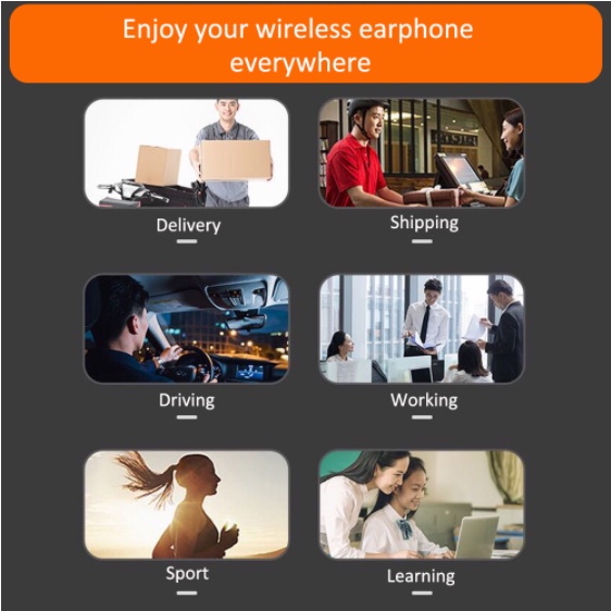 [Hàng Có Sẵn] Tai Nghe Bluetooth Không Dây Có MIC Loại Bỏ Tiếng Ồn HD Dành Cho iPhone Android