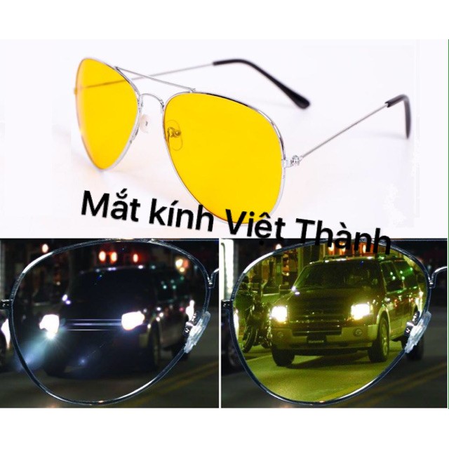 Kính đi đêm loại TỐT có hộp- kính phi công aviator đi đêm bán nghỉ nghỉ