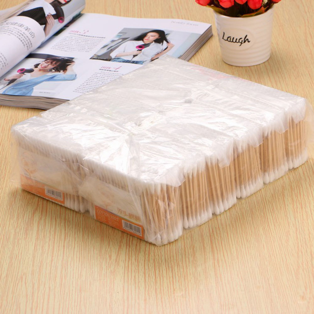 (hàng Mới Về) Set 200 Tăm Bông Một Đầu Dùng Một Lần Thân Gỗ