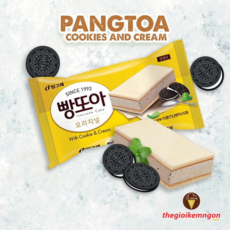 [KEM NGON] Kem bánh Pangtoa cookie & cream Binggrae Hàn Quốc 180ml