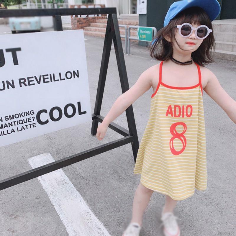 Đầm hai dây mềm mại thời trang mùa hè dành cho bé gái 1-3 - 6 tuổi