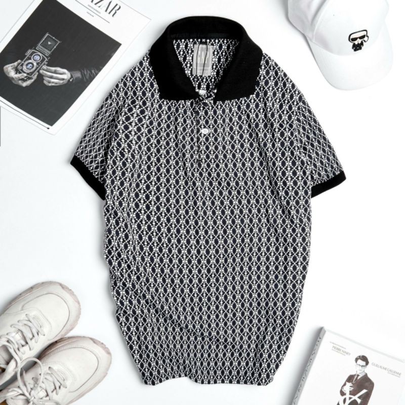 Áo thun nam polo ngắn tay cổ bẻ cotton 100% in trẻ trung thoáng mát nổi