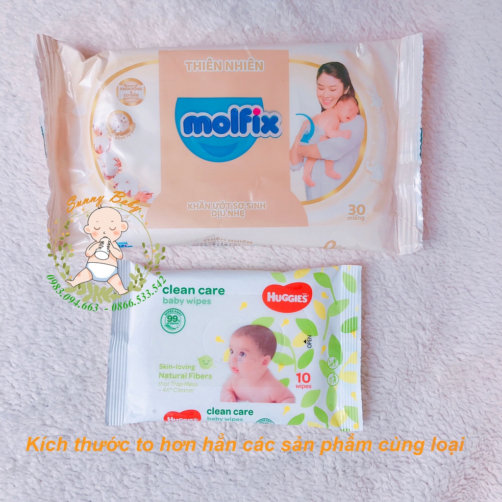 Khăn Ướt Trẻ Em Molfix, Khăn Lau Bỏ Túi Cho Bé Từ Thiên Nhiên, Không Paraben Không Mùi Không Cồn Gói 30 tờ