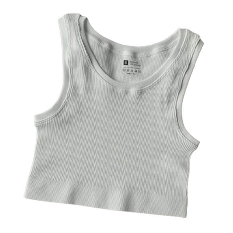 Youyo Áo Croptop Dệt Kim Sát Nách Màu Trơn Đơn Giản Cho Nữ Tập Yoga / Gym / Thể Thao Ngoài Trời