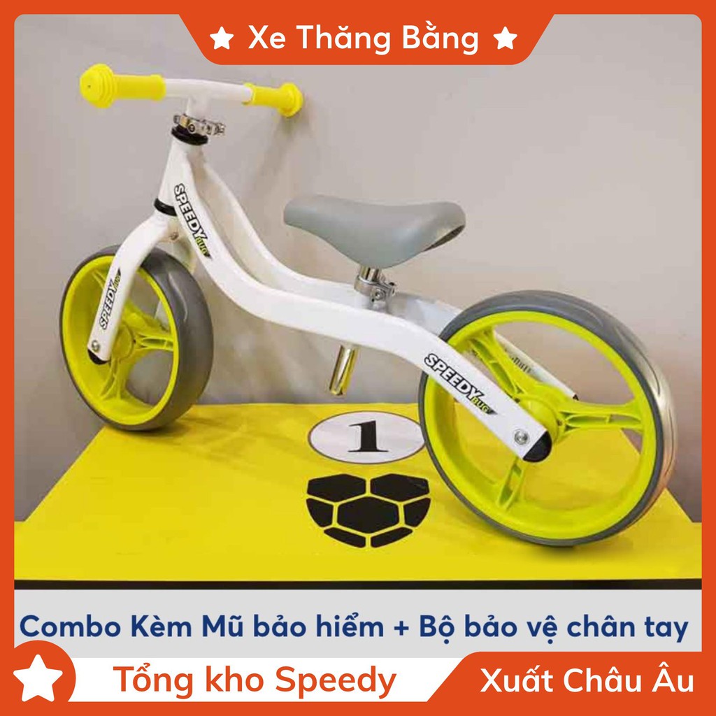 Combo Xe thăng bằng Speedy Bug + mũ bảo hiểm + bảo vệ chân tay - Đồ chơi vận động cao cấp cho bé