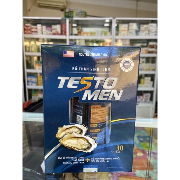 Bổ thận sinh tinh Testo Men-Hộp 30 viên-Giúp tăng số lượng tinh trùng,bổ thận tráng dương,tăng cường sinh lý