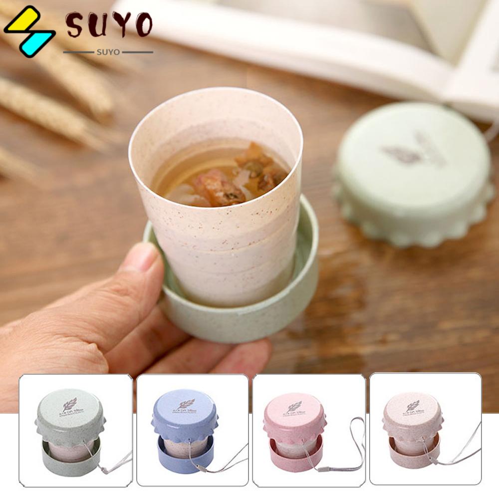 Cốc uống nước bằng nhựa lúa mạch có thể gấp gọn tiện dụng mang theo du lịch cắm trại