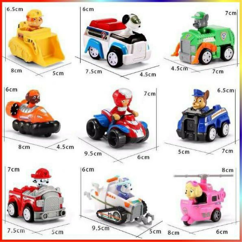 [Freeship Đơn 50k]_ Chú Chó Cứu Hộ Paw Patrol Mô Hình 6 Con , 7 Con, 9 Con Đồ Chơi Cho Bé