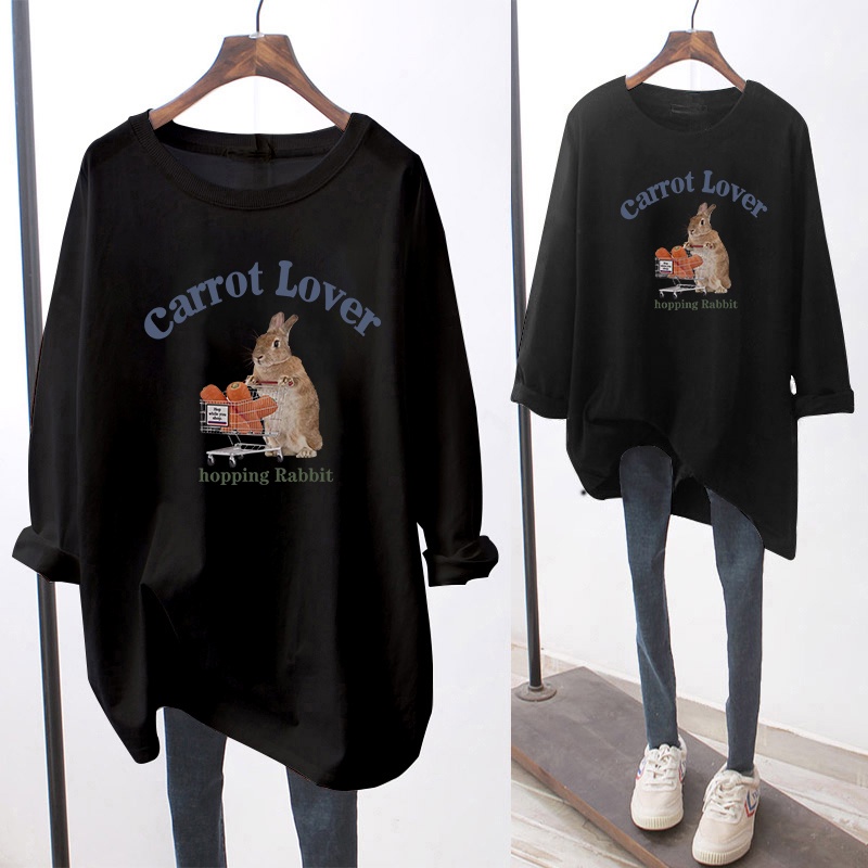 NRVP Áo Thun Nữ Dài Tay Cổ Tròn Thời Trang Hàn