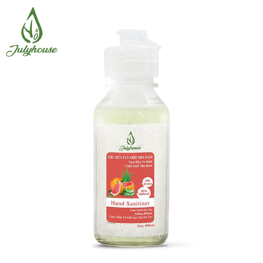 Gel rửa tay khô tinh dầu Bưởi Chùm và Nha Đam 100ml JULYHOUSE