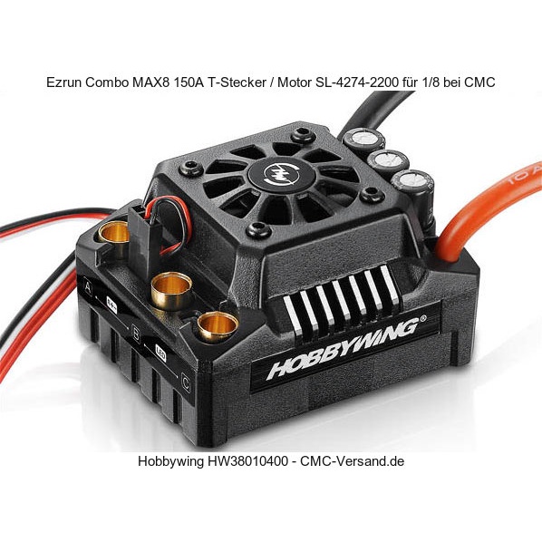 Bộ Điều Tốc và Động Cơ Không Chổi Than EzRun Combo MAX8 V3 150A Motor 4274 2200KV (38010400)