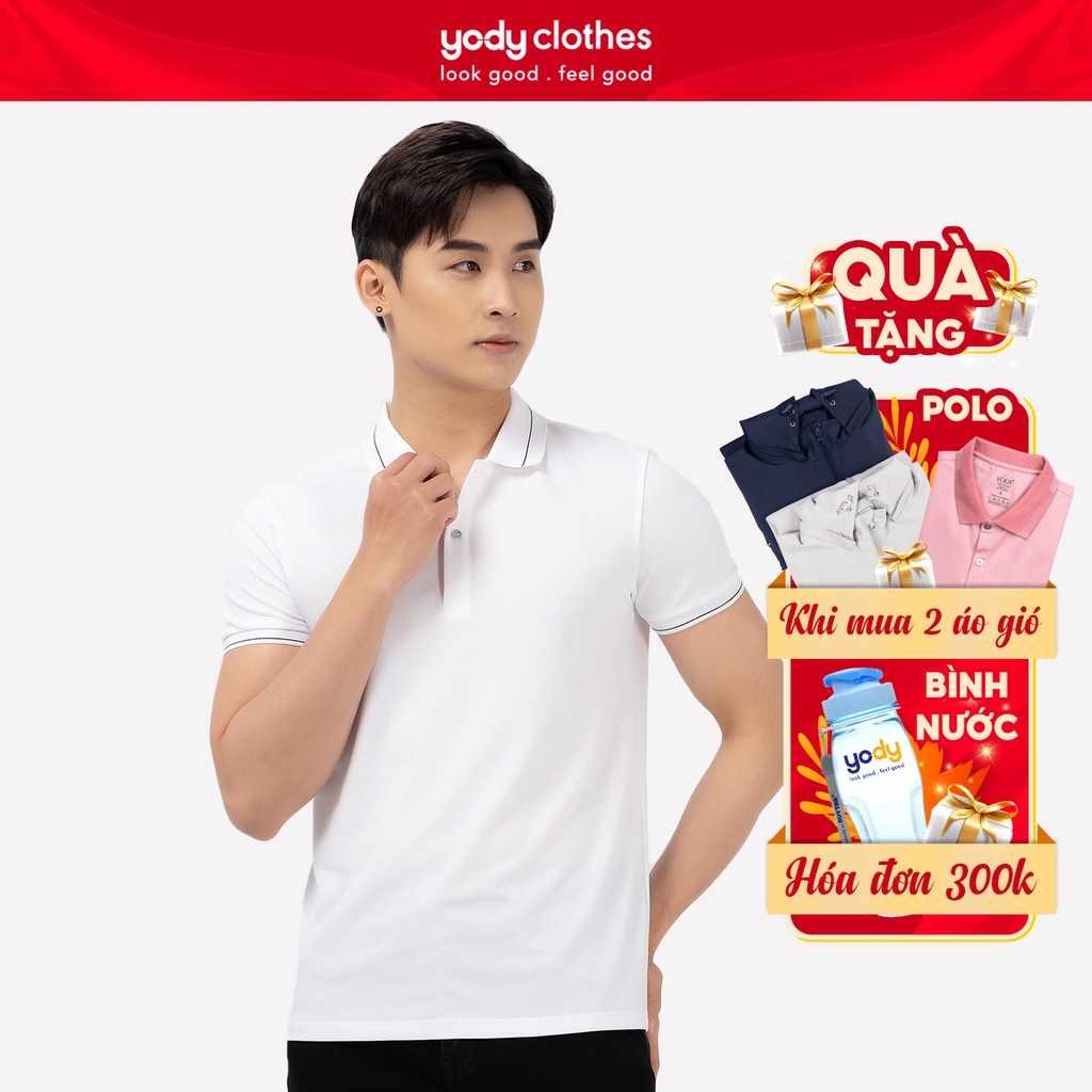 Áo thun polo nam YODY cafe ngắn tay cổ bẻ thoáng mát thấm hút mồ hôi APM3791